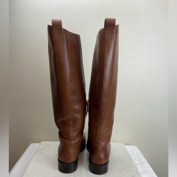 TORY BURCH THE RIDING BOOT LEATHER RICH BROWN - Picture 12 of 16